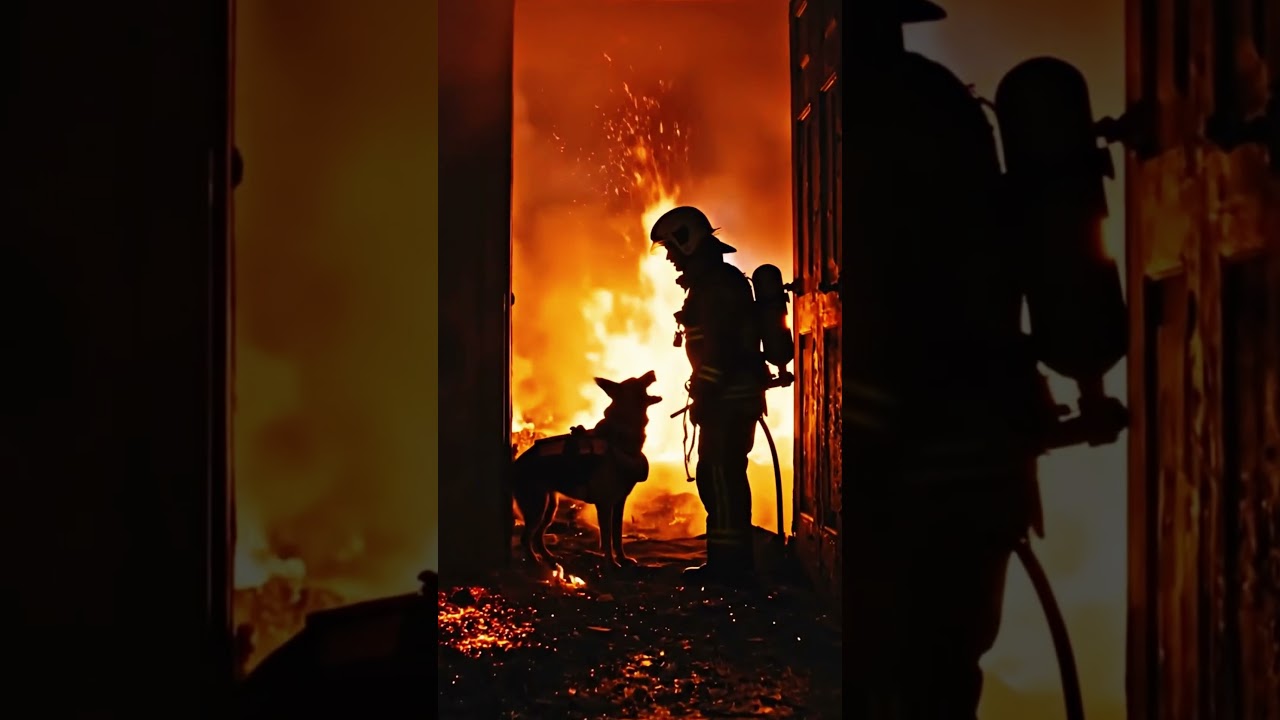Un chien héros sauve des chiots du feu !